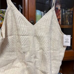 Auden Cream Ribbed Tank Top